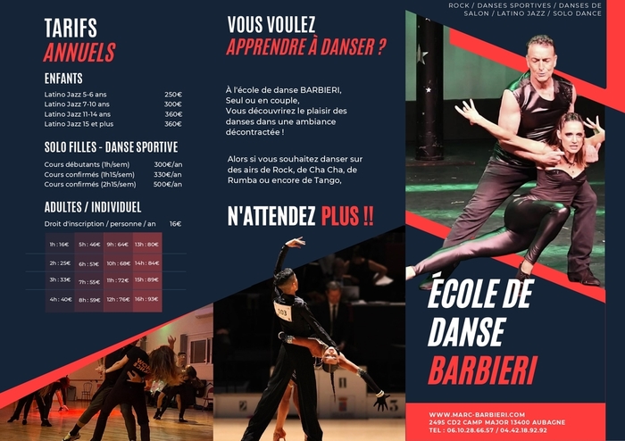 Ecole de Danse Barbieri - Cours et tarifs (2022/2023)